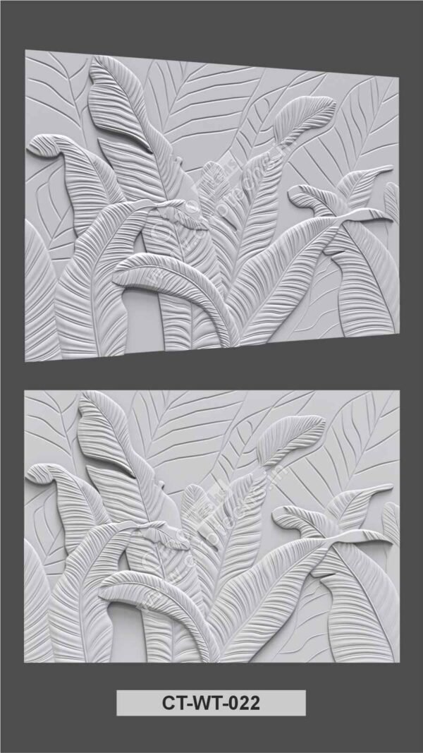 CT-WT-022 – Premium Banana Leaf 3D Wall Panel Design
